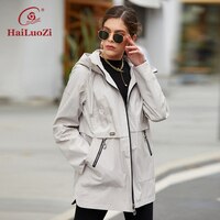 Новая весенняя женская ветровка HaiLuoZi 2022, свободная модная повседневная женская куртка с принтом, Высококачественная короткая куртка на молнии Traf 9679 1005003890201782