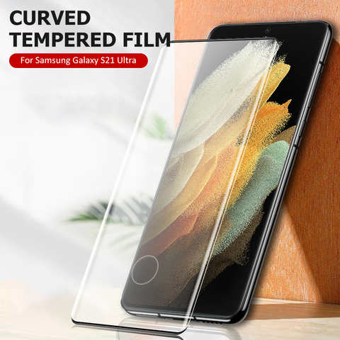 Изогнутое закаленное стекло для Samsung Galaxy S21 S22 S20 Ultra, Защита экрана для Samsung Galaxy S20 Plus, шелкография, закаленная пленка 1005003891728461