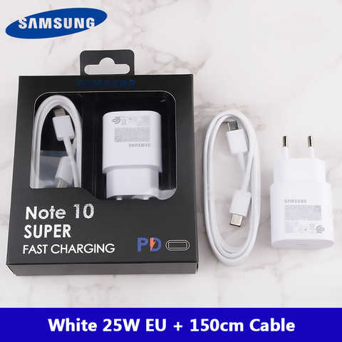 Сверхбыстрое зарядное устройство для Samsung S21 Note 20 10 A70, зарядное устройство, 25 Вт, адаптер питания европейского стандарта для Galaxy Note20, S20, A90, A80, S10, кабель Type-C 1005003894180036