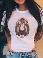 Женская футболка Disney, летняя футболка с надписью «Алиса в стране чудес», модная футболка в стиле Харадзюку, бренд Disney, белый топ с рисунком кролика 1005003897929547