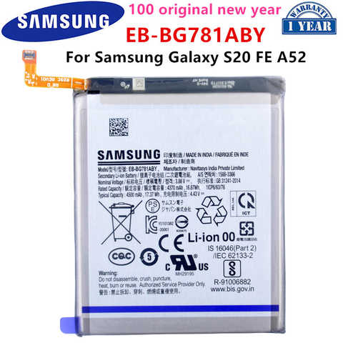 Оригинальная деталь SAMSUNG 4500 мАч, сменная батарея для Samsung Galaxy S20 FE EB-BG781ABY A52 5G/DS батареи 1005003900919244