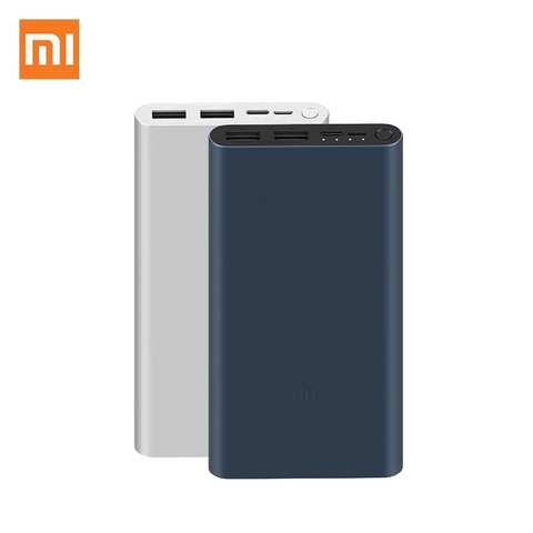 Внешний аккумулятор Xiaomi Mi Power Bank 3, 10000 мАч, быстрая зарядка, стандарт Micro-USB, двухсторонний внешний аккумулятор 18 Вт, внешний аккумулятор для путешествий, литий-ионный 1005003912980220