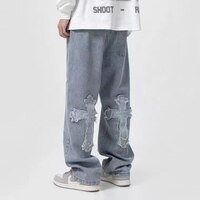 Мужские уличные мешковатые джинсы, брюки в стиле хип-хоп для мужчин и женщин, свободные джинсы, брюки большого размера, джинсы-бойфренды 1005003913164455