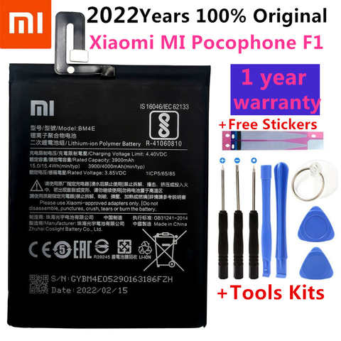 2022 Xiao Mi Оригинальный аккумулятор для телефона BM4E для Xiaomi Mi Pocophone Poco F1 3900 мАч сменные батареи Бесплатные инструменты 1005003914185928