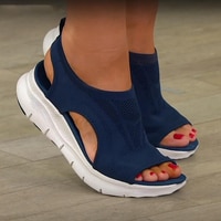 Женские летние туфли больших размеров 2021, удобные повседневные спортивные сандалии на танкетке, женские сандалии на платформе, римские сандалии 1005003922869394