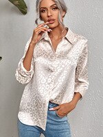 Женская атласная шелковая рубашка с леопардовым принтом, блузка на пуговицах с длинным рукавом, топы, Женский деловой костюм, рубашка, модная дизайнерская рубашка 1005003932268303