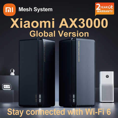 Xiaomi Mesh System AX3000(2 шт. в упаковке) Глобальная версия Wi-Fi 6 Vpn 5GHz IPV6 WPA3 WiFi роутер ретранслятор усилитель сигнала расширитель диапазона 1005003938245260