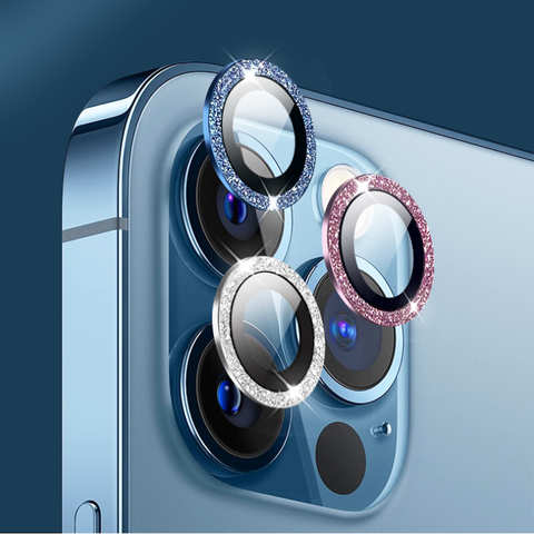 Алмазный Блеск для защиты объектива камеры для iPhone 13 12 Pro Max Mini металлическое кольцо для объектива Стекло на iPhone 11 Pro Max Защитная крышка 1005003949784832