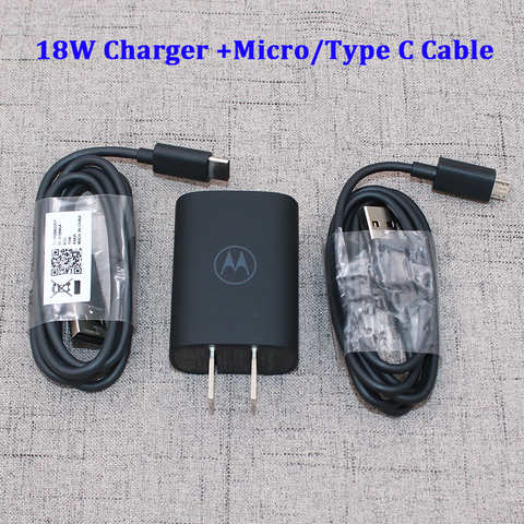 18 Вт турбо зарядное устройство QC3.0 Быстрая зарядка дорожный адаптер США штекер Micro/Type C кабель для Motorola Moto Edge X30 G5 G6 G7 P50 Z3 1005003951228444