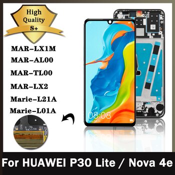 Оригинальный ЖК-дисплей 6,15 дюйма с рамкой для HUAWEI P30 Lite, ЖК-дисплей, экран для HUAWEI P30 Lite, экран дисплея Nova 4e MAR-LX1 LX2 AL01 1005003952006989
