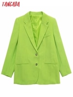 Пиджак Tangada женский с длинным рукавом, модный зеленый Элегантный жакет, верхняя одежда в винтажном стиле, шикарный топ, 3H275, 2022 1005003956828487