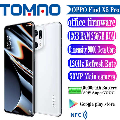 Oppo Find X5 Pro 5G Мобильный телефон Snapdragon 8 Gen 1 Dimensity 9000 12 ГБ RAM 256 ГБ 512 ГБ ROM 5000мАч 80 Вт SuperVOOC 50MP камера NFC 1005003956889598