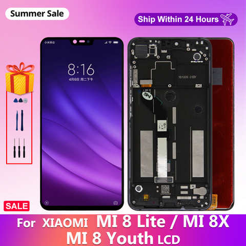 ЖК-дисплей 6,26 дюйма для Xiaomi Mi 8 Lite, Mi 8X, сенсорный экран, дигитайзер, сменная деталь для Xiaomi Mi 8 Youth LCD M1808D2TG дисплей 1005003958472485