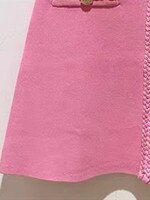 Женская трикотажная юбка-трапеция, розовая мини-юбка на пуговицах, весна-лето 2022 1005003969095802