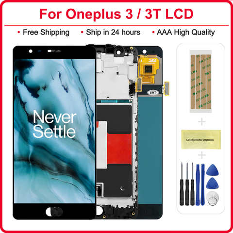 5,5 ''оригинальный AMOLED для Oneplus 3 3T ЖК-дисплей сенсорный экран дигитайзер Замена для OnePlus 3 3T A3000 A3003 ЖК-дисплей 1005003975146909