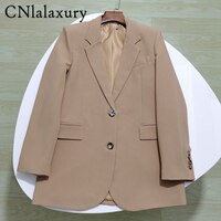 2022 шикарный Однотонный женский Повседневный Блейзер CNlalaxury, куртка для офиса, Женский Рабочий костюм с карманами, пальто, женские деловые блейзеры, верхняя одежда 1005003980901149