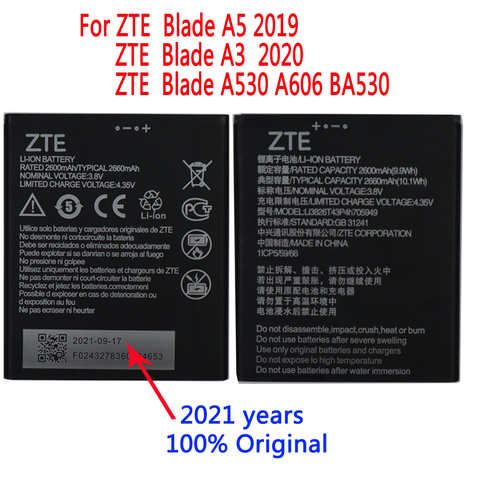 Новый оригинальный аккумулятор 2660 мАч Li3826T43P4h705949 для ZTE Blade A5 2019 A3 2020 A530 A606 BA530 1005003981905275