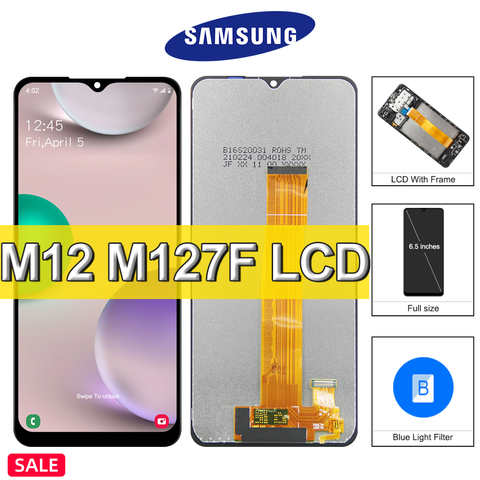 Оригинальный сменный ЖК-дисплей 6,5 дюйма для Samsung Galaxy M12 M127F SM-M127F/DSN, с дигитайзером сенсорного экрана, для Galaxy M12 ЖК-дисплей 1005003985030930