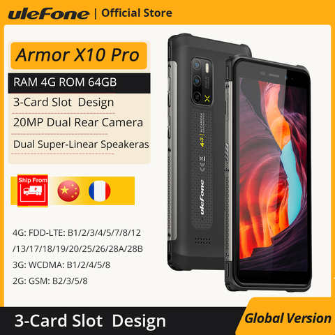 Ulefone Armor X10 Pro ，Защищенный смартфон，64 ГБ ПЗУ， Водонепроницаемый смартфон ，5180 мАч Телефон ，5,45 "Android 12 Телефон ，NFC 13MP 2,4 G / 5G WLAN 1005003985509646