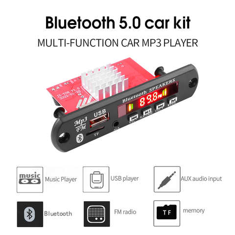 120 Вт усилитель MP3 декодер плата 2*60 Вт 8-24 В Bluetooth5.0 Автомобильный плеер USB модуль записи FM AUX радио для динамика громкой связи 1005003985802222