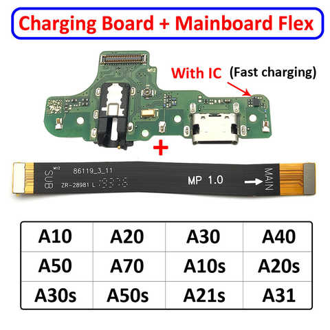 USB-порт для зарядки с материнской платой, основной гибкий кабель для Samsung Galaxy A10 A20 A30 A40 A50 A70 A10s A20s A30s A50s A21s A31 1005003990581415
