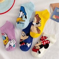 Короткие женские носки Disney с Микки Маусом, летние хлопковые носки с аниме Дональдом потом для девочек, женские носки-лодочки, женские носки до щиколотки 1005003992580557
