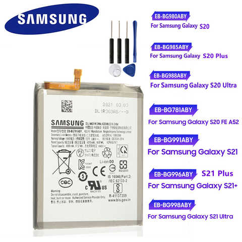 Оригинальный аккумулятор Samsung для Galaxy S20FE S20 S20 + S20 Plus S20 Ultra S21 S21 + S21 Plus S21 Ultra S20Plus S21Plus S20Ultra 1005003996182422