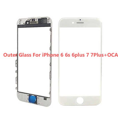 Внешнее стекло + OCA для iPhone 6 6Plus 6s 6splus 7G 7 plus сменный передний внешний экран Стеклянная крышка объектива ЖК с рамкой 1005003998877277