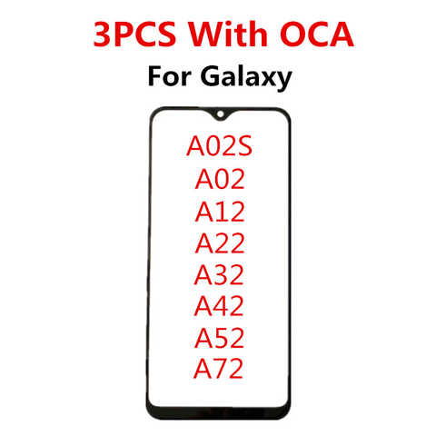 Передний экран для Samsung Galaxy A02S, A02, A12, A22, A32, A42, A52, A72, сенсорная панель, ЖК-дисплей, выход, стеклянная Запасная часть + OCA, 3 шт. 1005004000429065