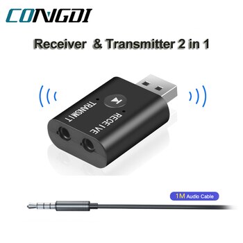 Аудиоприемник передатчик 2 в 1 аудиоразъем 3,5 мм Aux беспроводной адаптер для автомобиля ТВ ПК USB Bluetooth совместимые 5,0 адаптеры 1005004000437967