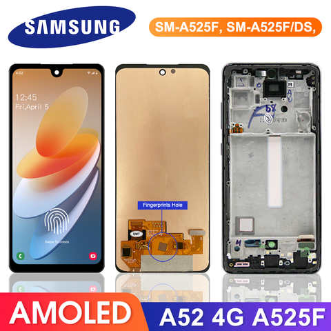 ЖК-дисплей AMOLED для Samsung Galaxy A52, сменный цифровой сенсорный экран для Samsung A52, 4G, A525, A525F 1005004009600327