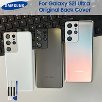 Оригинальная крышка для аккумулятора телефона, задняя крышка корпуса для Samsung Galaxy S21 Ultra 5G G998B, Задняя стеклянная крышка с клейкой наклейкой 1005004014113337