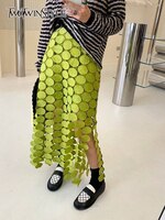Женская юбка с высокой талией twotwin2, Однотонная юбка миди с асимметричным подолом, летняя одежда 1005004018713890