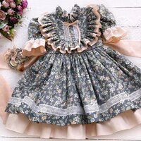 Новое Цветочное платье для маленьких девочек, винтажное детское плиссированвечерние платье принцессы для дня рождения, симпатичный костюм для детской церемонии крещения 1005004041415440