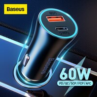 Автомобильное зарядное устройство Baseus 60 Вт Quick Charge 4,0 3,0 Для Xiaomi USB C Type C PD, автомобильное быстрое зарядное устройство для телефона iPhone 13 14 11 Pro Max Xiaomi 1005004042177360