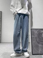 Джинсы мужские свободные прямые, универсальные модные брюки с широкими штанинами, модные джинсовые брюки оверсайз, в стиле High Street, на весну 1005004042850106