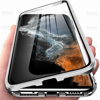 Магнитный чехол-книжка на 360 ° для Samsung Galaxy S22 Ultra 5G S22Ultra S 22 Plus, двухстороннее защитное стекло, противоударный чехол, чехлы 1005004055218879