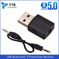YIGETOHDE USB Bluetooth5.0 приемник передатчика Мини 3,5 мм вспомогательный адаптер для автомобильного радио ТВ Bluetooth наушников 1005004055751757