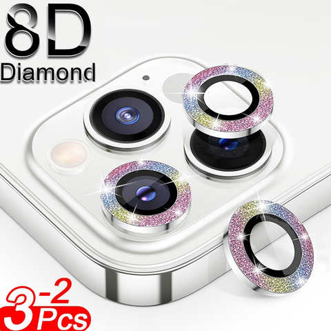 8D Алмазный Блеск Защита объектива камеры на iPhone 13 12 11 14 Pro Max металлическое кольцо объектива Стекло на iPhone 13 Pro Max защита 1005004059651187