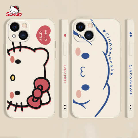 Милые силиконовые мягкие чехлы для телефонов Kawaii Cinnamoroll Hello Kittys для Iphone 13 12 11 Pro Max Iphone X Xr 7 8 P Sanrio, Защитные Чехлы 1005004060665490
