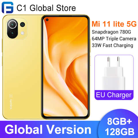 Смартфон Xiaomi Mi 11 Lite глобальная версия NFC 8 Гб 128 ГБ Snapdragon 780G Восьмиядерный 64 мп камера 33 Вт заряд AMOLED DotDisplay 1005004065278253