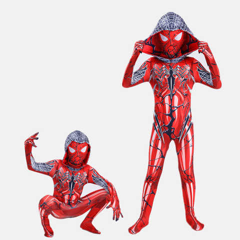 Комбинезон Веном Супергероя человека-паука красный костюм с капюшоном Веном Детский Железный костюм для косплея на выпускной 1005004072027163