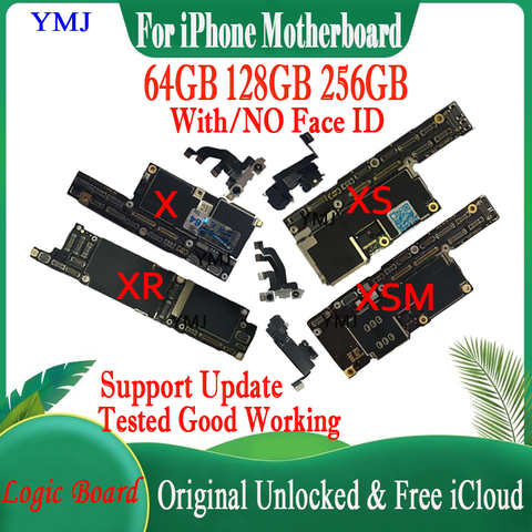 Поддержка обновления системы для iPhone X XR XS Max материнская плата чистая iCloud LTE 4G сеть сотовых логических плат Полная проверка пластины 1005004089195700
