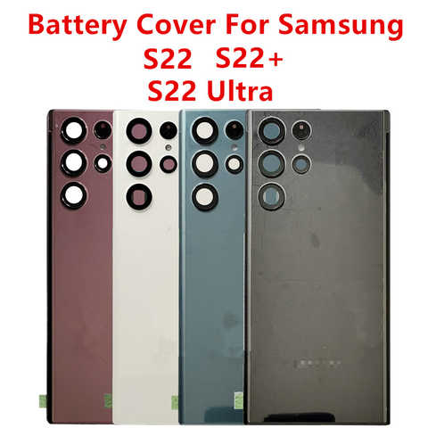 Корпус для Samsung Galaxy S22 Ultra Plus S901 S906 5G S908 крышка аккумулятора ремонт стекла задняя крышка + объектив камеры с логотипом 1005004095773139