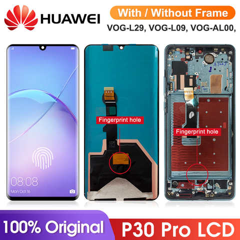 Дисплей P30 Pro с отпечатками пальцев, для Huawei P30 Pro VOG-L29, ЖК-дисплей, сенсорный экран, замена дигитайзера 1005004100312076