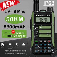 2024 Baofeng UV-16 Max IP68 Водонепроницаемая рация Двухдиапазонная высокомощная CB радио Vhf Uhf CB Любительская рация дальнего действия двухсторонняя рация 1005004100830393