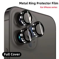 Защитное стекло с металлическим кольцом для объектива iPhone 11 12 13 Pro Max Защита объектива камеры на iPhone 12Pro 13Pro 14 Pro Max пленка для камеры 1005004105825759