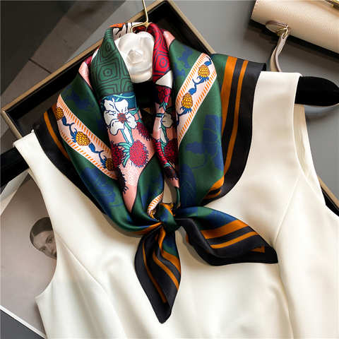 2022 роскошный брендовый принт, 100% натуральный шелковый квадратный шарф, женский платок для рук, хиджаб, накидка на шею, галстук для волос, бандана 1005004110045972