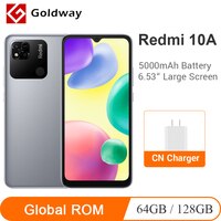 Глобальная прошивкой Xiaomi Redmi 10A 10 A 4 ГБ 64 ГБ / 6 ГБ 128 ГБ Смартфон 5000 мАч Аккумулятор 6.53" Большой дисплей MTK Helio G25 8-ядерный 13МП Основная камеры отпечатков пальцев 1005004114032801