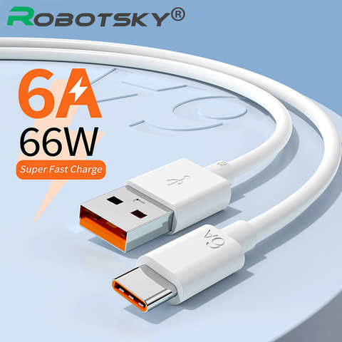 Супербыстрый зарядный кабель USB Type-C, 6 А, 66 Вт, шнур для передачи данных и быстрой зарядки для Huawei Mate40, P40 Pro, Samsung, Xiaomi Poco, M3 1005004116471523